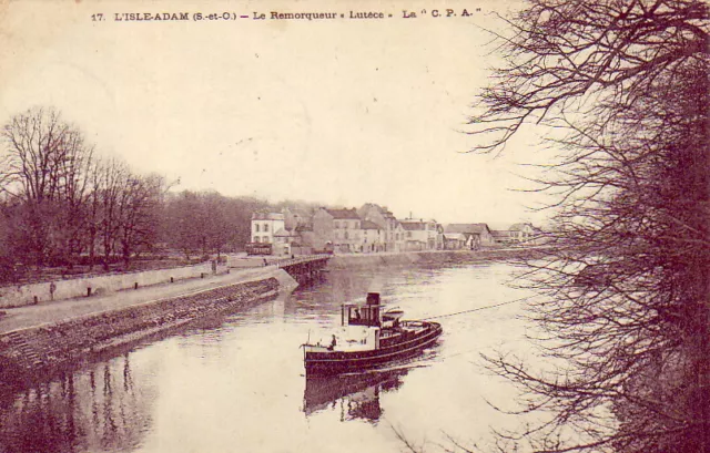CPA 95 VAL D'OISE near Pontoise L'ISLE-ADAM Le Torqueur LUTECE Péniches 1908