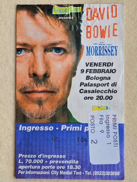 DAVID BOWIE Biglietto concerto primi posti 9/2/1996 a Bologna ticket