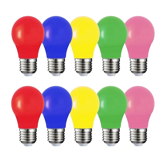 10 pz lampadina LED colorata forma lampadina 5 W E27 mista rosso giallo verde outdoo