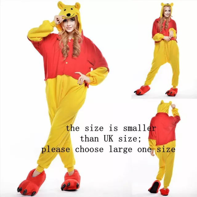 Unisex Adult Winnie The Pooh Flannel Onesie11 Cosplay Costume Kigurumi Pajamas J