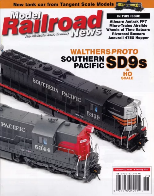 Model Railroad News 1/17 Proto Dcc Sp Sd9, Athearn Amtrak Fp7, Hoppers, Boxcars