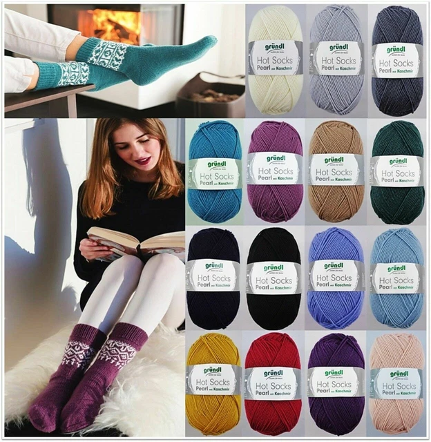 50g Hot Socks Pearl mit Kaschmir Sockenwolle Strumpfgarn GP 75,80€/1kg