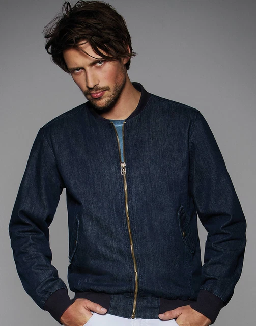 GIUBBOTTO DI JEANS per UOMO con CERNIERA Giubbino DENIM Giacca JACKET Zip  COTONE EUR 49,95 - PicClick IT