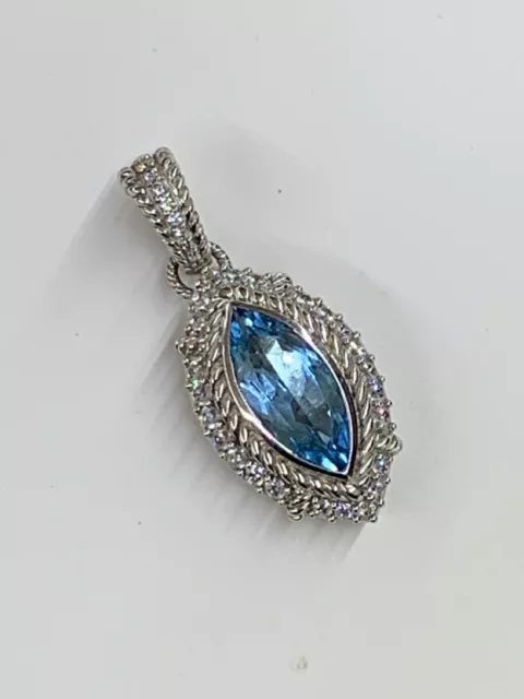 Judith Ripka 925 Sterling Silver Blue Topaz Cz Pendant Enhancer (Cgh026542) Judith Ripka 925 Sterling Silver Blue Topaz Cz Pendant Enhancer (Cgh026542)