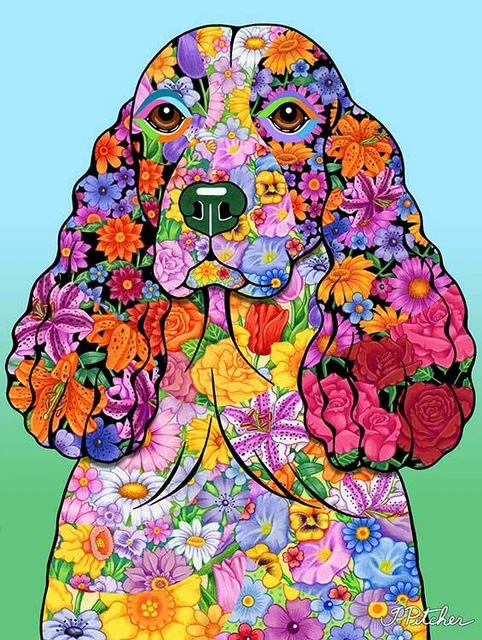 Flowers House Flag - Springer Spaniel 96031