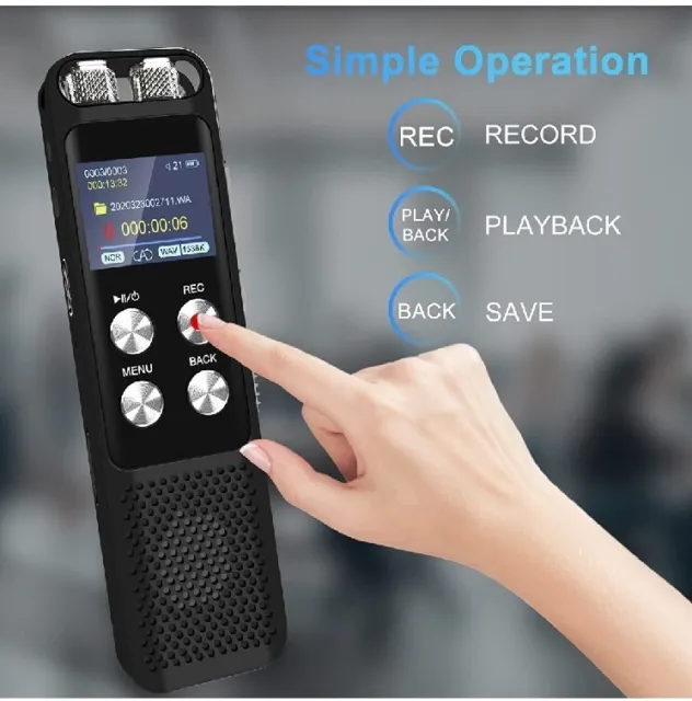 48GB Digital Voice Recorder: Voice Activated Recorder with Playback, Audio Re...