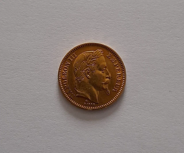 Pièce Commémorative France 1865 Napoléon III – Plaquée Or, Copie Décorative, Collection Artisanale