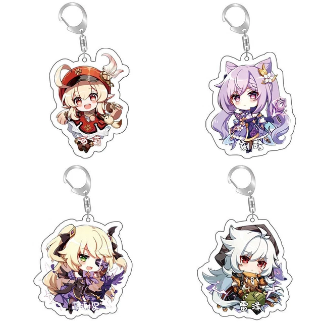 Paimon Keychain GAME KEYRING GENSHIN Impact KeQing Paimon Acrylic Keychains Pendant ...