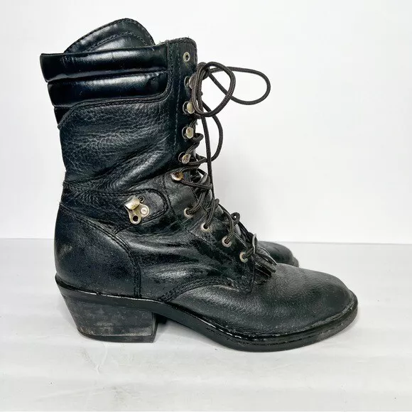 Double H Boot Co Womens Aero Glide 7 Barrel Lacer AG7 Leather Embroidery  Size 7M