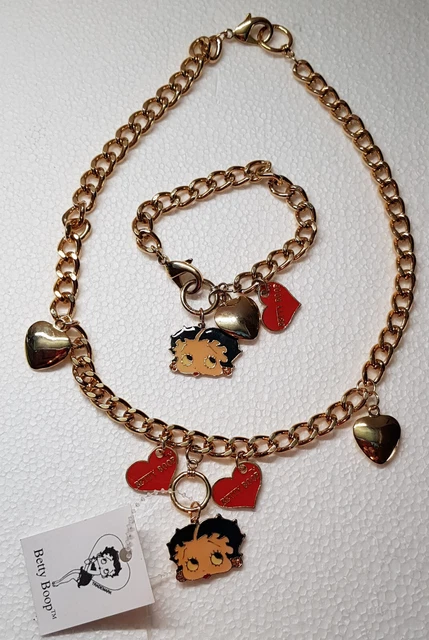 Betty Boop -Girocollo  e Bracciale con cuori.