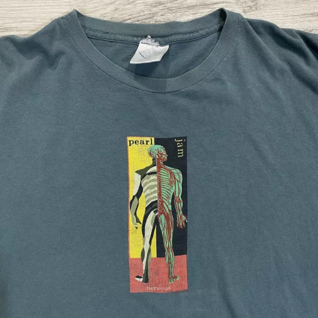 Vintage 90s Pearl Jam T Shirt Size XL Grunge Nervous