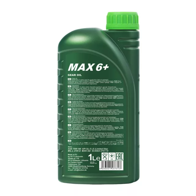 4 (4 x 1) litres SAE 75W-140 GL5 LS Fanfaro MAX6+ huile de transmission/huile d'essieu/ Limited Slip 3