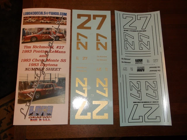 thumbnail image 2 of 1/24-1/25 Scale Waterslide Decals - 4 Herchel McGriff 'Olympia Beer' NASCAR Scheme 2 of 5