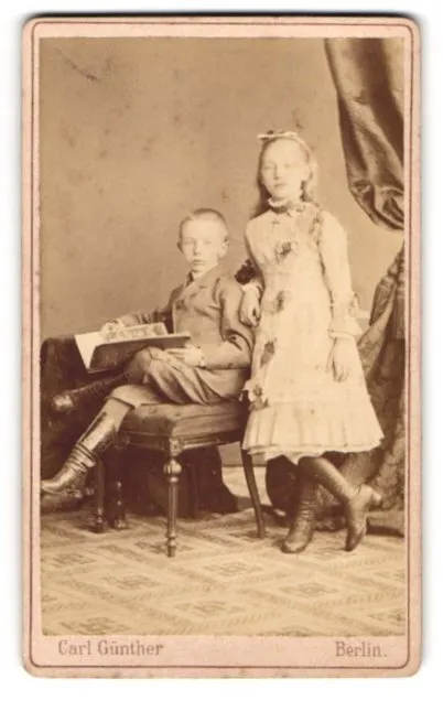 Fotografie Carl Günther, Berlin, Dorotheen-Str. 83, Kinderpaar in hübscher Klei