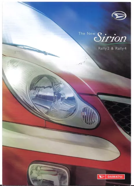 Daihatsu Sirion 1.3 Rally 2 & Rally 4 2002-03 UK Market Foldout Sales Brochure