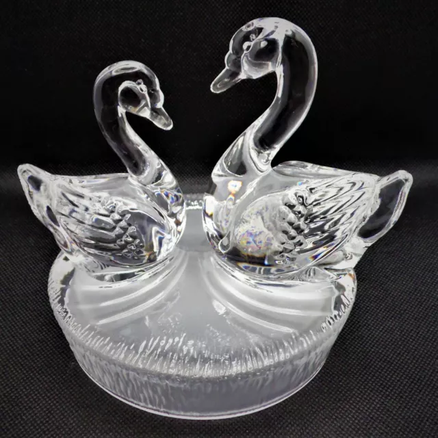 Swan & Cygnet Glass Ornament Figurine 24% Lead Crystal RCR Home Birthday Gift