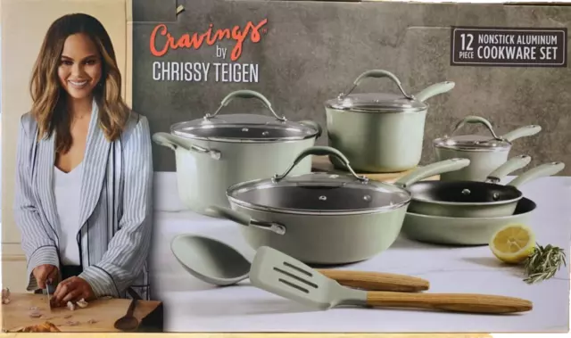 Cravings By Chrissy Teigen 14 Piece Nonstick Aluminum Cookware