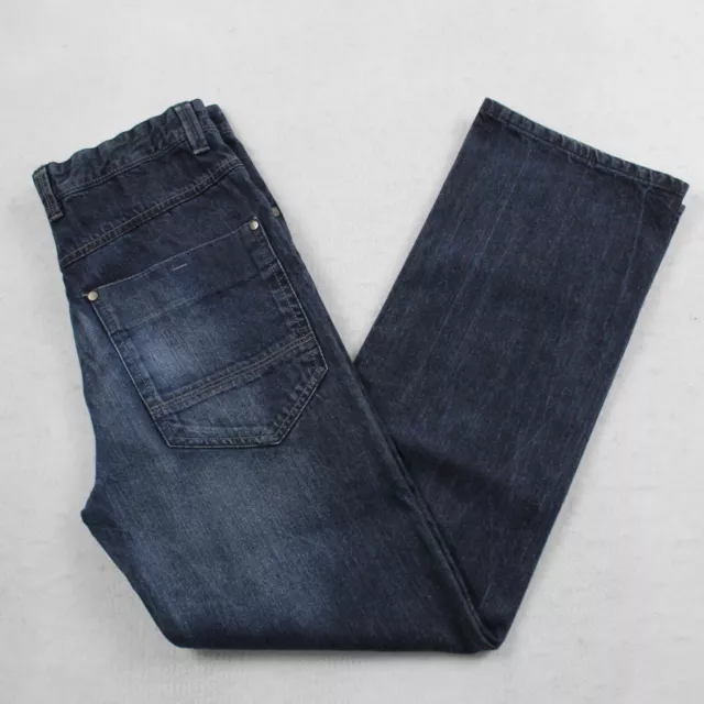 Next Jeans Boys Size 16 Years Blue Zip Denim High Rise Slim Fit Straight Cut #60