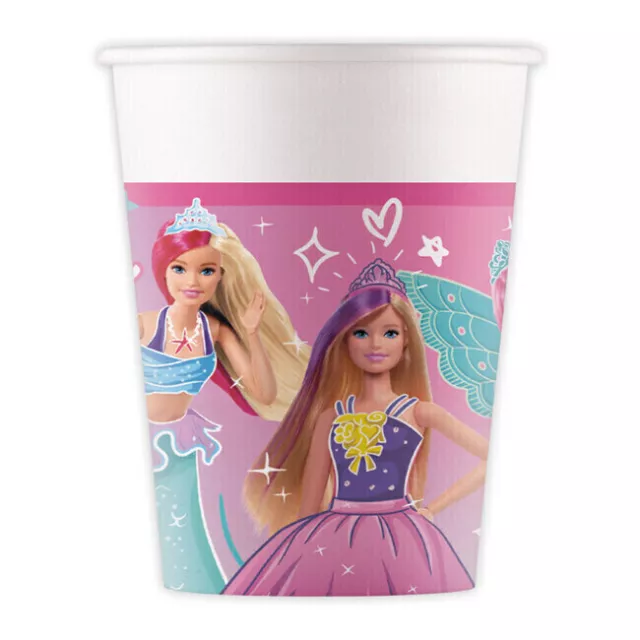 Barbie 6 Paquete De Tazas Papel Fiesta 200ml Capacidad