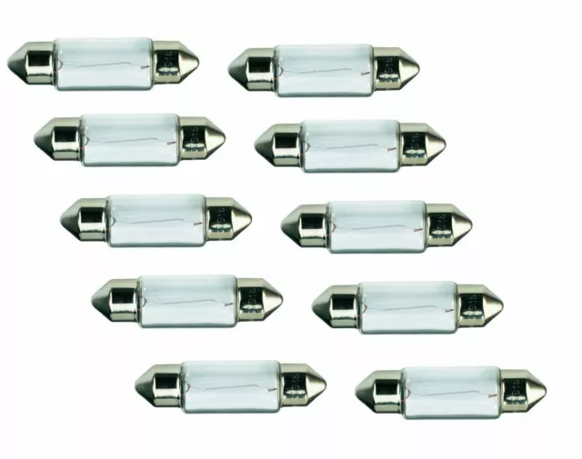 10x Soffitte C10W 10W 12V 41/42mm Sofitte Lampe Kennzeichen InnenraumBirne