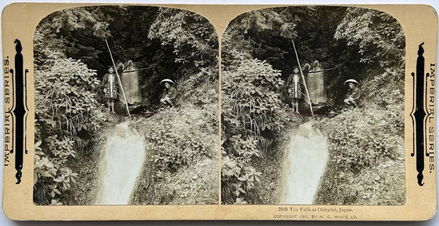 Japan Cascade Ohiradai 1901 Foto H. C. White Stereo Vintage P78L6n