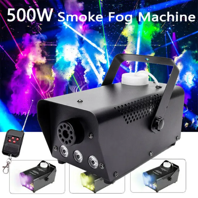 500W Nebelmaschine Rauch Bühne DJ RGB LED Disco Bühneneffekt mit Fernbedienung