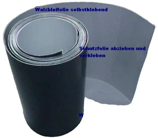 Walzblei Folie selbstklebend 100 x 20,0 cm x 1,0 mm Blei Dach First Basteln Haus