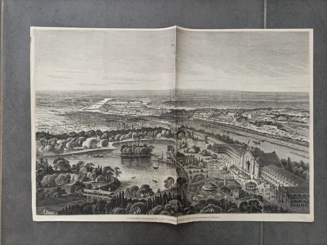 Ancienne Gravure L'exposition Universelle De Lyon 1872, l'illustration,  A DEROY