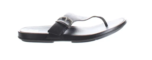 FitFlop Womens Graccie Toe-Post Black T-Strap Sandals Size 11 (7229432)