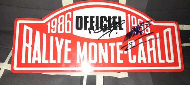 PLAQUE EN METAL, RALLYE MONTE CARLO 1985, TELEVISION, 46x21cm, ANNEE