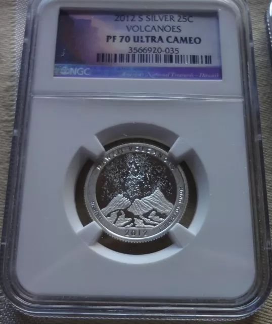 2012-S HAWAII VOLCANOES ATB Silver Proof Quarter  NGC PF70 Ultra Cameo