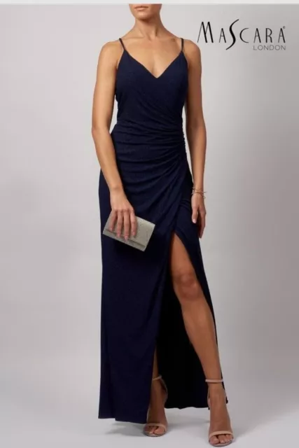 Mascara Mc186067 size 18 blue navy Evening dress sparkle jersey BNWT
