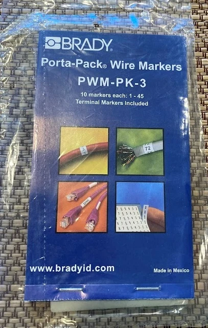 Brady Wire Marker Booklet PWM-PK-3