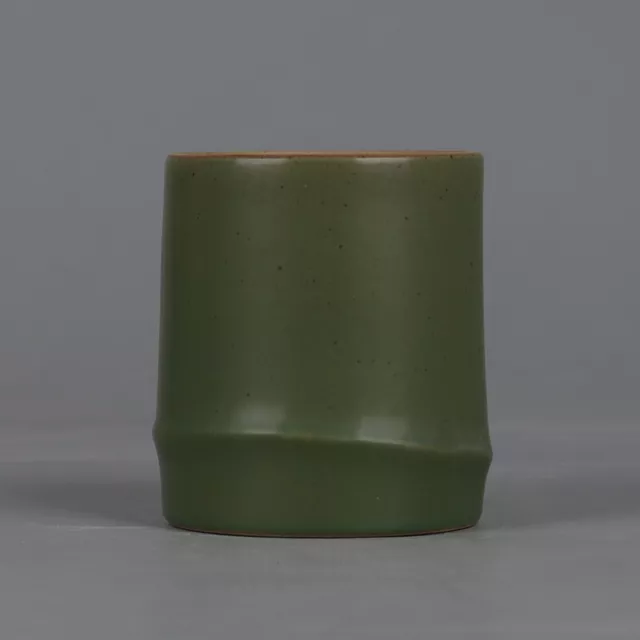 Chinese Jingdezhen Tea Dust Glaze Porcelain Pot Bamboo Shape Flowerpot 4.0 inch