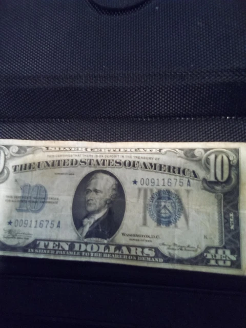 10 DollarBill Silver Certificate Blue Star 1934