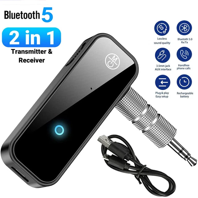 Trasmettitore Audio Bluetooth Adattatore Bluetooth 5.3 RIWUSI - Trasmettitore E Ricevitore 2 In 1 Per Auto E Casa Adattatore Per Cuffie Aereo