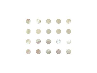 Incudo Blanco Madre de Perla incrustaciones de puntos - 9.52mm (3/8") (paquete de 20)