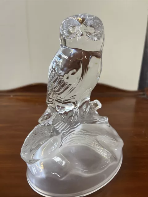Cristal Darques Art Glass Crystal Owl Figurine Statue