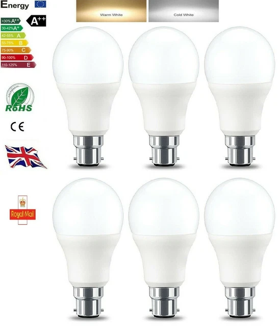 10W GLS LED Warm White/Cool White Light Bulb A60 B22 Bayonet Equivalent 100w