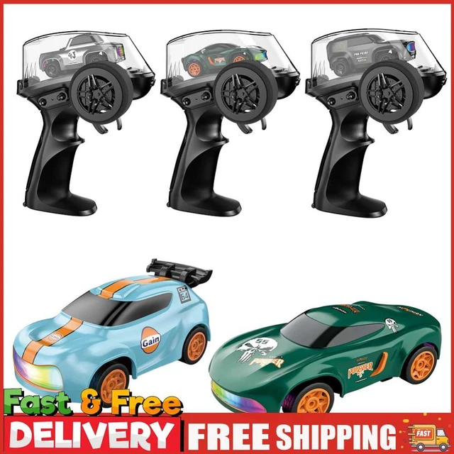 1/64 SCALE REMOTE Control Car 2.4GHz 4WD RC Stunt Car with LED Lights ...
