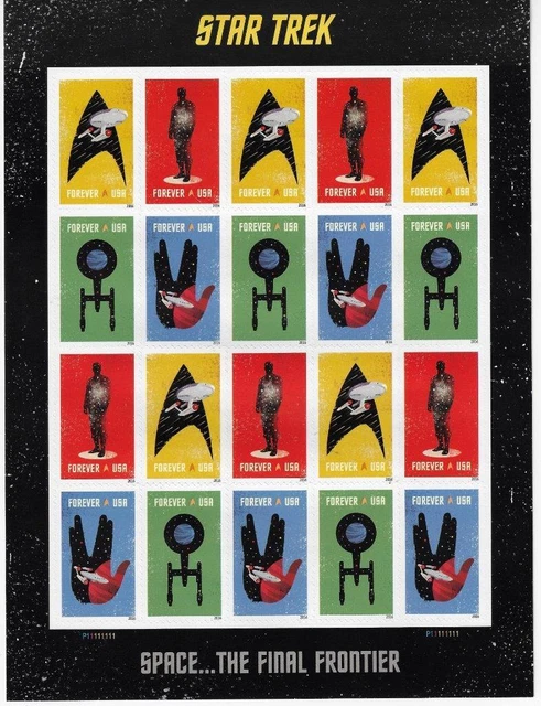 US SCOTT 5132 - 5135a PANE OF 20 STAR TREK FOREVER STAMPS MNH