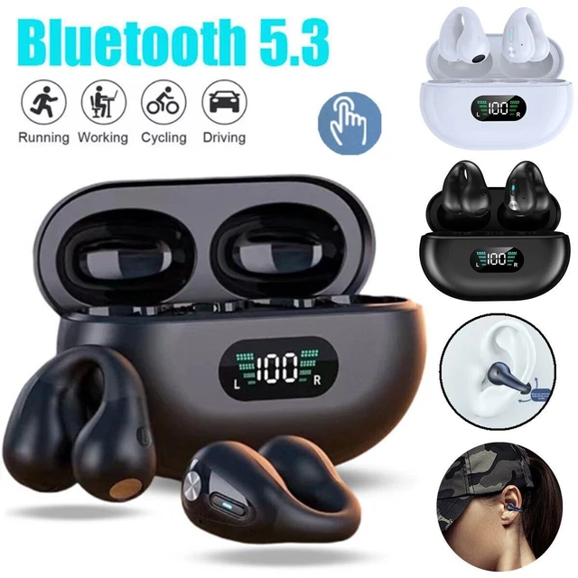 BLUETOOTH 5.3 WIRELESS Earbuds EarClip Bone Conduction Headphones