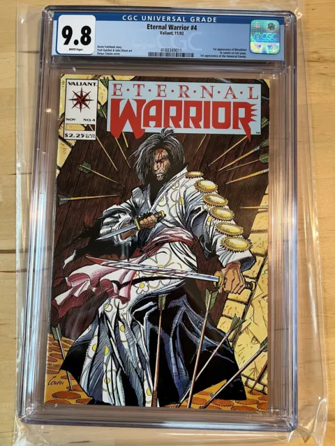 Eternal Warrior #4 Valiant Comic Book CGC 9.8 NM first 1st Appearance BLOODSHOT