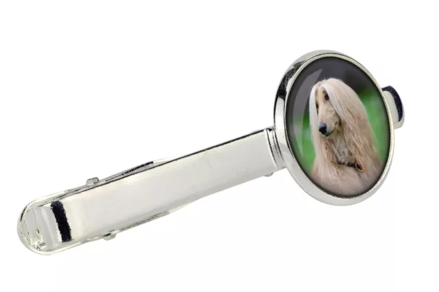 Afghan Hound. Tie clip with box for dog lovers .Photo jewellery. Handmade UK 3