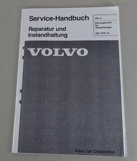 Manual de Taller Volvo 240 Solución de Problemas en La Wasserleckage Desde 1975