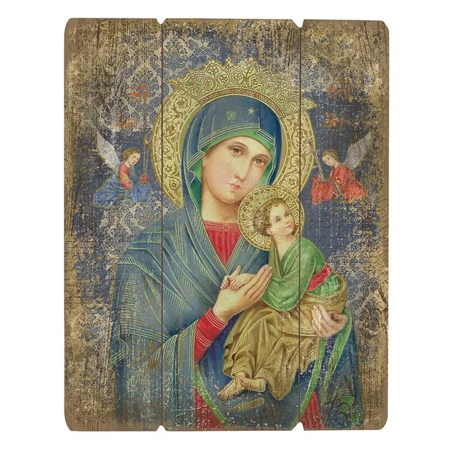 OUR LADY OF Perpetual Help Pallet Sign Virgin Mary Wall Decor Blessed