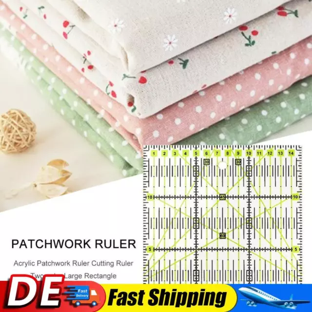 Ecotrump Patchworks Lineal Acryl 2-Farbiger Transparentes Universal Lineal Quilt