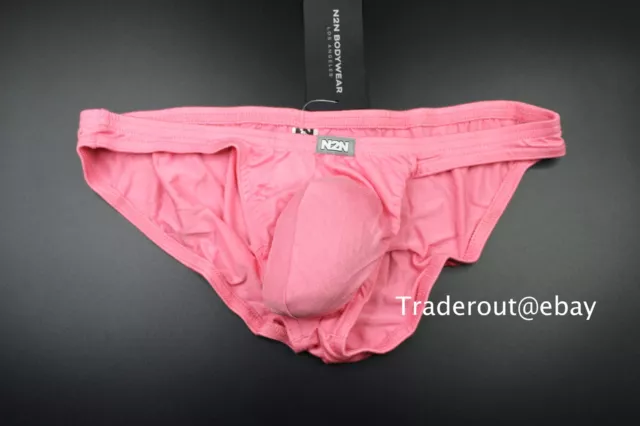 N2N BODYWEAR MEN pink Basic Rayon bikini underwear Size L XL
