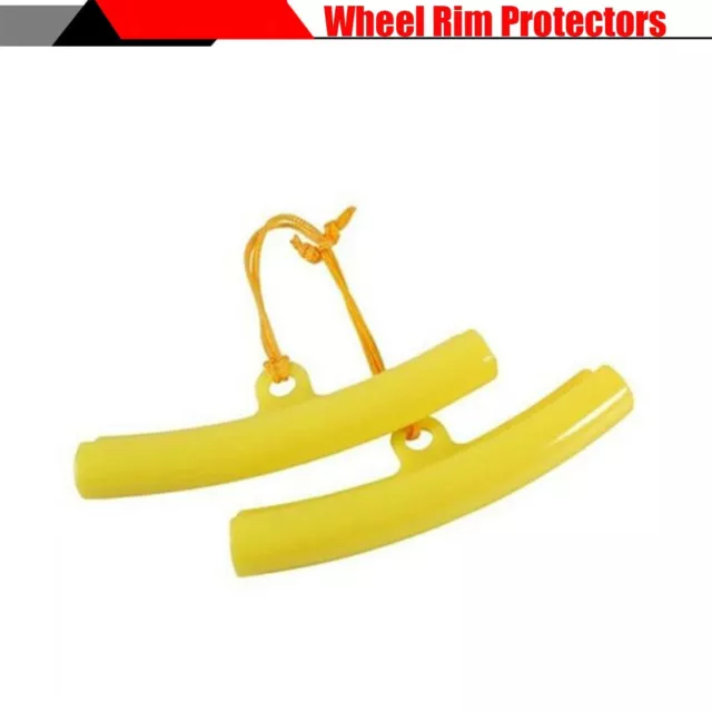 1Pair Motorcycle Saver Changing Tyre Tire Wheel Rim Edge Protector Tool Yellow