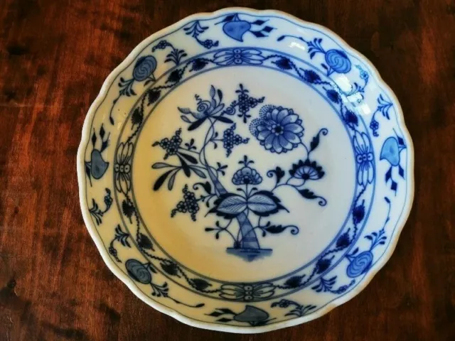 Meissen Schale Teller blaue Blumen Zwiebelmuster Teichert um 1900 antik alt